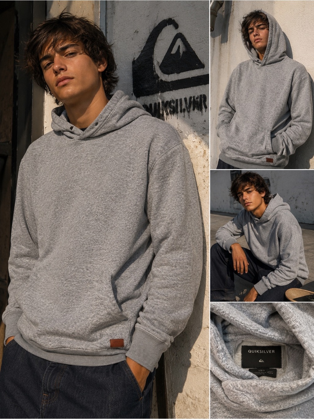 Quiksilver | Men's Classic Comfort Grey Hoodie | L